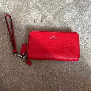 Coach double zip wallet